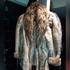 OLYMPIA FAUX FUR MINK LYNX 3/4 length Size MED GORGEOUSLY SASSY COAT 💝